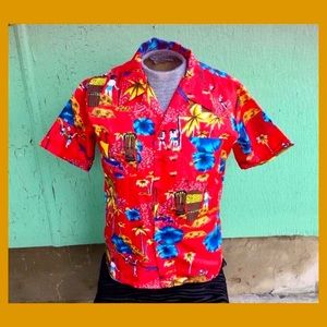 🌺Vintage Men's Funky Hawaiian Tropical Tiki Rockabilly Lounge Shirt
